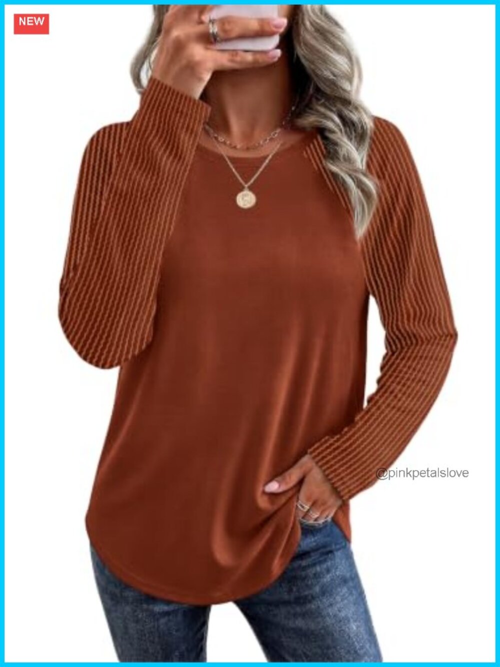 Womens Lightweight Tunic Sweatshirt Long Sleeve Crew Neck Pullover